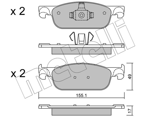 Комплект тормозных колодок, дисковый тормоз   22-1109-0   METELLI