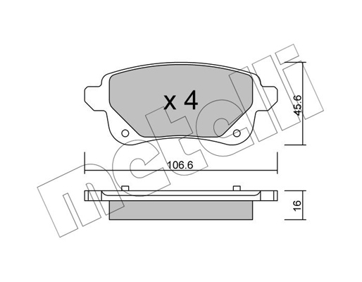 Комплект тормозных колодок, дисковый тормоз   22-1112-0   METELLI