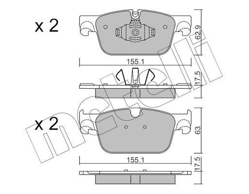 Комплект тормозных колодок, дисковый тормоз   22-1119-0   METELLI