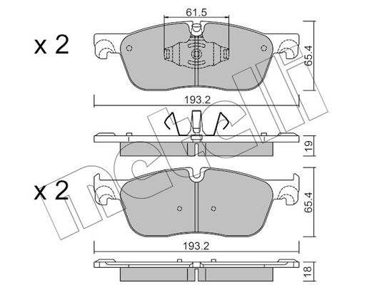Комплект тормозных колодок, дисковый тормоз   22-1123-0   METELLI