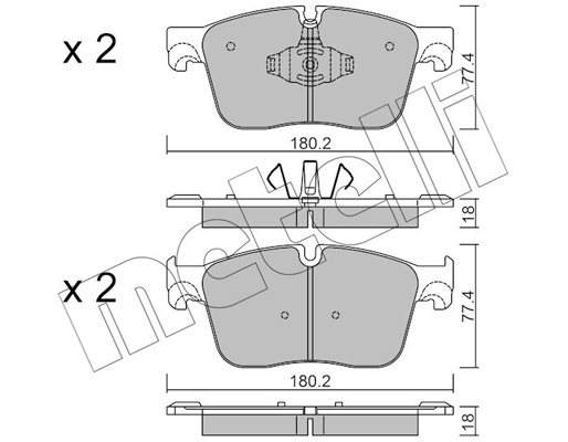 Комплект тормозных колодок, дисковый тормоз   22-1124-0   METELLI