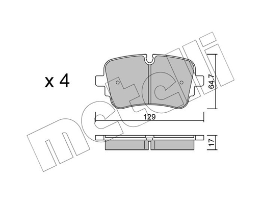 Комплект тормозных колодок, дисковый тормоз   22-1130-1   METELLI