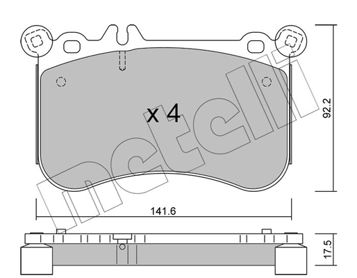 Комплект тормозных колодок, дисковый тормоз   22-1133-0   METELLI