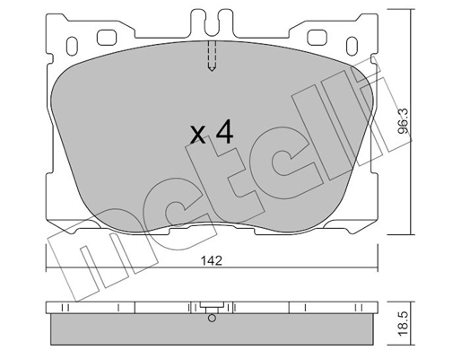 Комплект тормозных колодок, дисковый тормоз   22-1134-0   METELLI