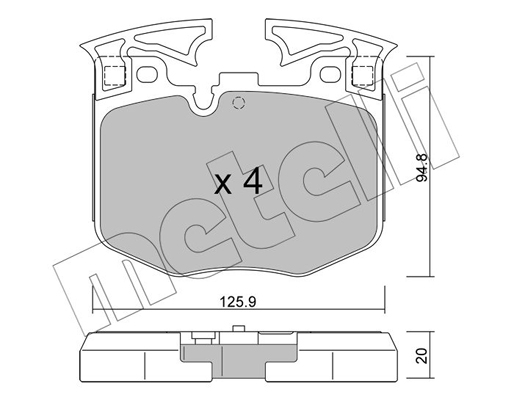 Комплект тормозных колодок, дисковый тормоз   22-1146-0   METELLI