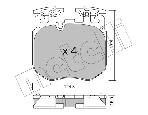 Комплект тормозных колодок, дисковый тормоз   22-1147-0   METELLI