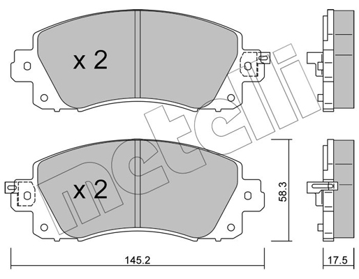 Комплект тормозных колодок, дисковый тормоз   22-1161-0   METELLI
