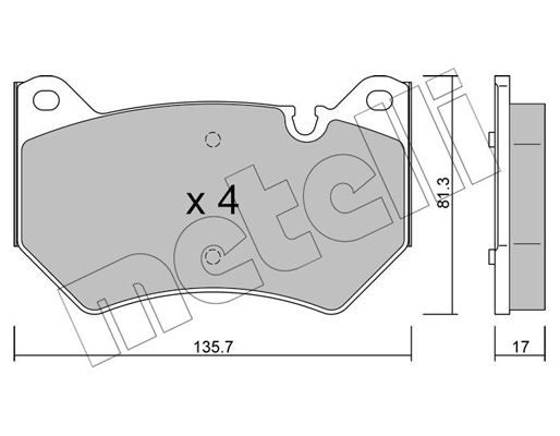Комплект тормозных колодок, дисковый тормоз   22-1170-0   METELLI