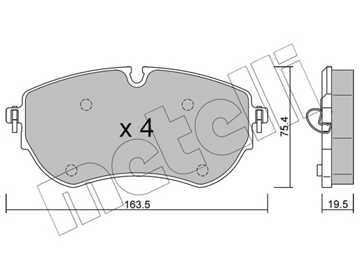 Комплект тормозных колодок, дисковый тормоз   22-1172-0   METELLI