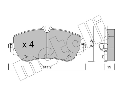 Комплект тормозных колодок, дисковый тормоз   22-1175-0   METELLI