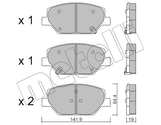 Комплект тормозных колодок, дисковый тормоз   22-1178-0   METELLI