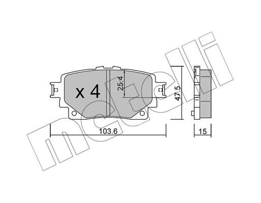 Комплект тормозных колодок, дисковый тормоз   22-1229-0   METELLI