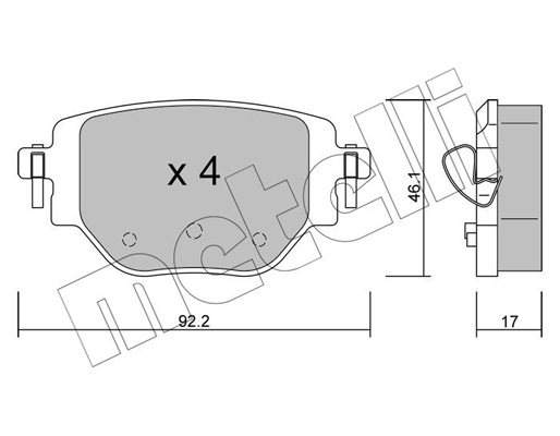 Комплект тормозных колодок, дисковый тормоз   22-1246-0   METELLI