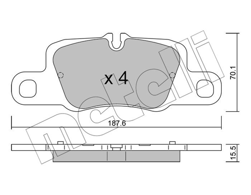 Комплект тормозных колодок, дисковый тормоз   22-1257-0   METELLI