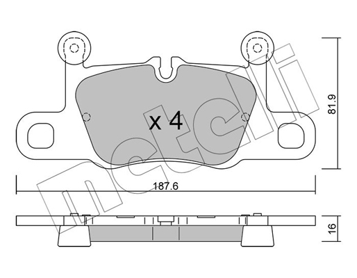 Комплект тормозных колодок, дисковый тормоз   22-1258-0   METELLI