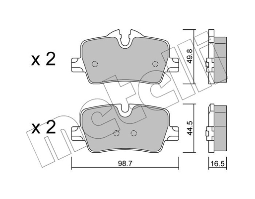 Комплект тормозных колодок, дисковый тормоз   22-1264-0   METELLI