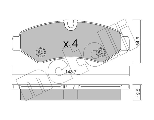 Комплект тормозных колодок, дисковый тормоз   22-1275-0   METELLI