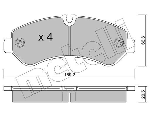 Комплект тормозных колодок, дисковый тормоз   22-1276-0   METELLI