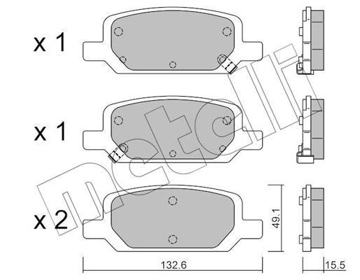 Комплект гальмівних накладок, дискове гальмо   22-1278-0   METELLI