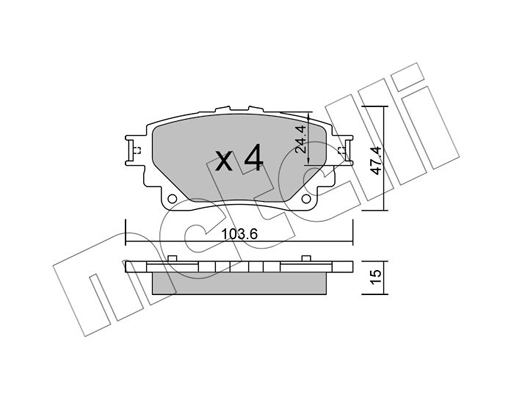 Комплект тормозных колодок, дисковый тормоз   22-1290-0   METELLI