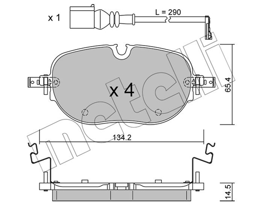 Комплект тормозных колодок, дисковый тормоз   22-1318-0   METELLI