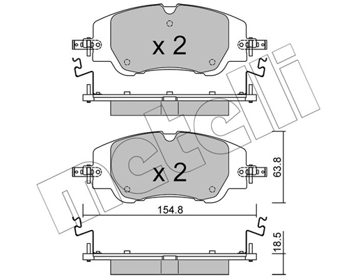 Комплект тормозных колодок, дисковый тормоз   22-1350-0   METELLI