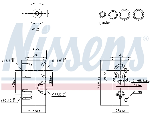 Розширювальний клапан, система кондиціонування повітря   999426   NISSENS
