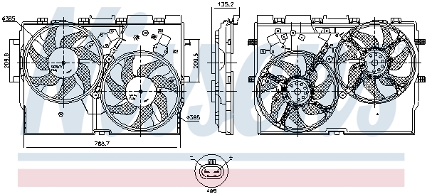 Вентилятор, охлаждение двигателя   850004   NISSENS