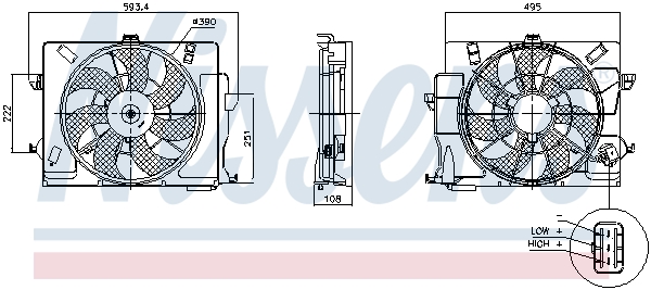 Вентилятор, система охолодження двигуна   850049   NISSENS