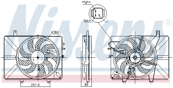 Вентилятор, система охолодження двигуна   850052   NISSENS
