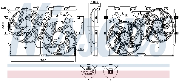 Вентилятор, охлаждение двигателя   850115   NISSENS