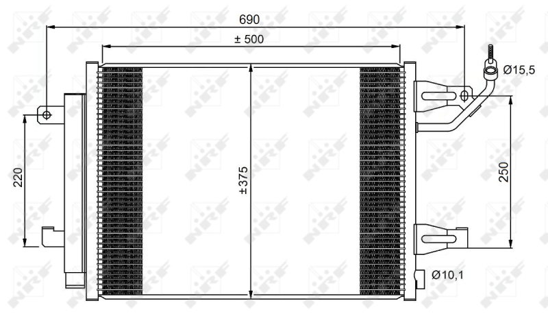 Конденсатор, кондиционер   350073   NRF