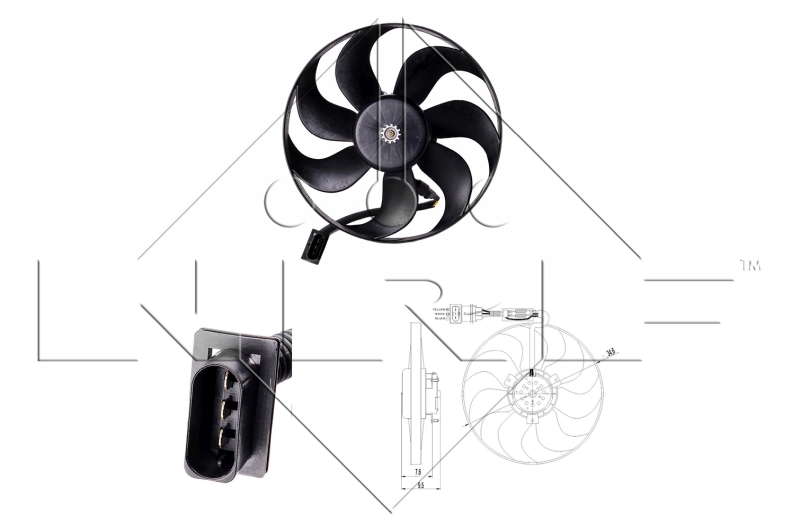 Вентилятор, система охолодження двигуна   47064   NRF