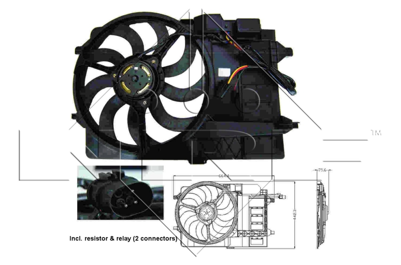 Вентилятор, система охолодження двигуна   47302   NRF