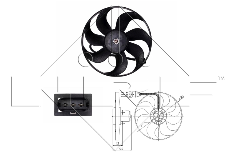 Вентилятор, система охолодження двигуна   47397   NRF
