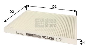 Фильтр, воздух во внутренном пространстве   NC2420   CLEAN FILTERS