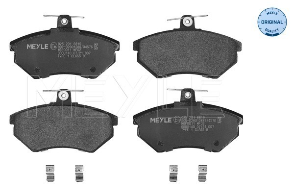 Комплект тормозных колодок, дисковый тормоз, MEYLE, 025 201 6819