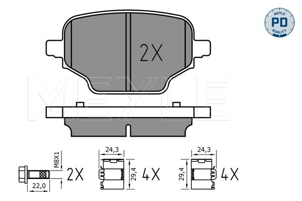 Комплект тормозных колодок, дисковый тормоз   025 207 6417/PD   MEYLE